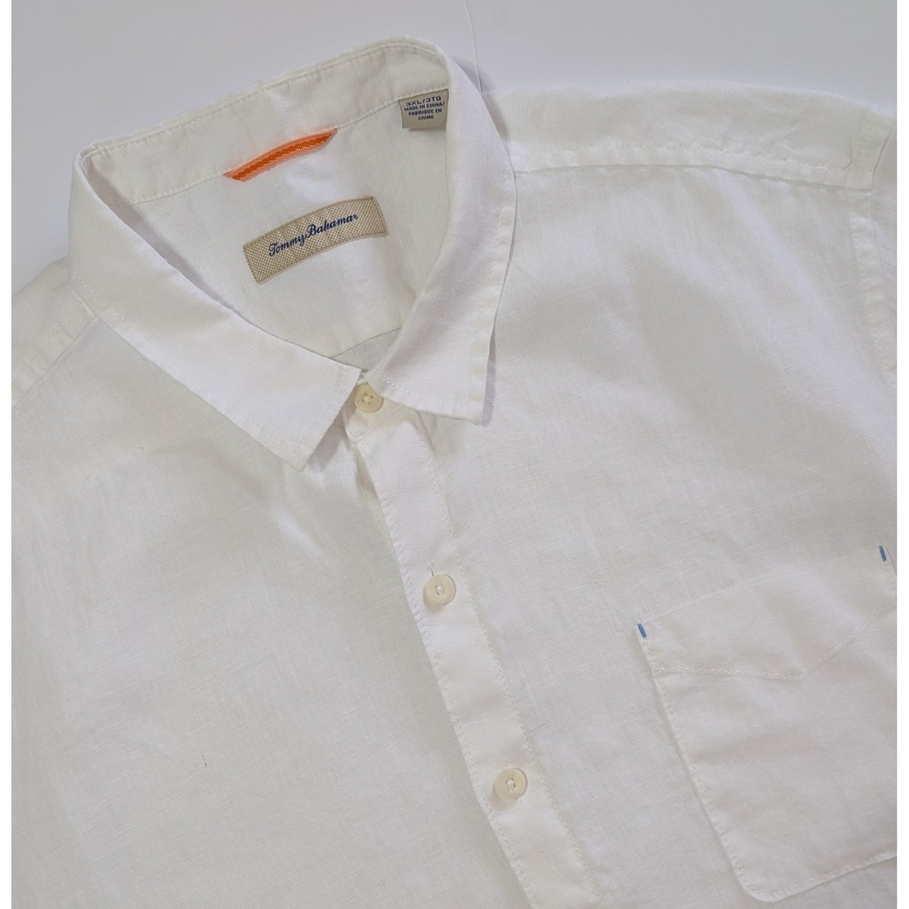 NWOT Tommy Bahama Relax Mens 3XL White 100% Linen Button Down Shirt BEAUTIFUL!